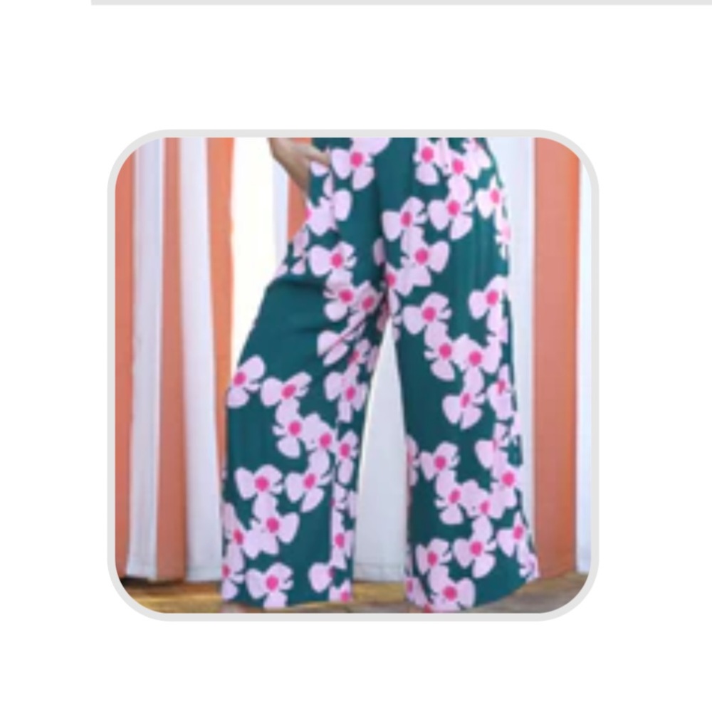 Ava Sky Pant Peru - Aquamarine Zinnia